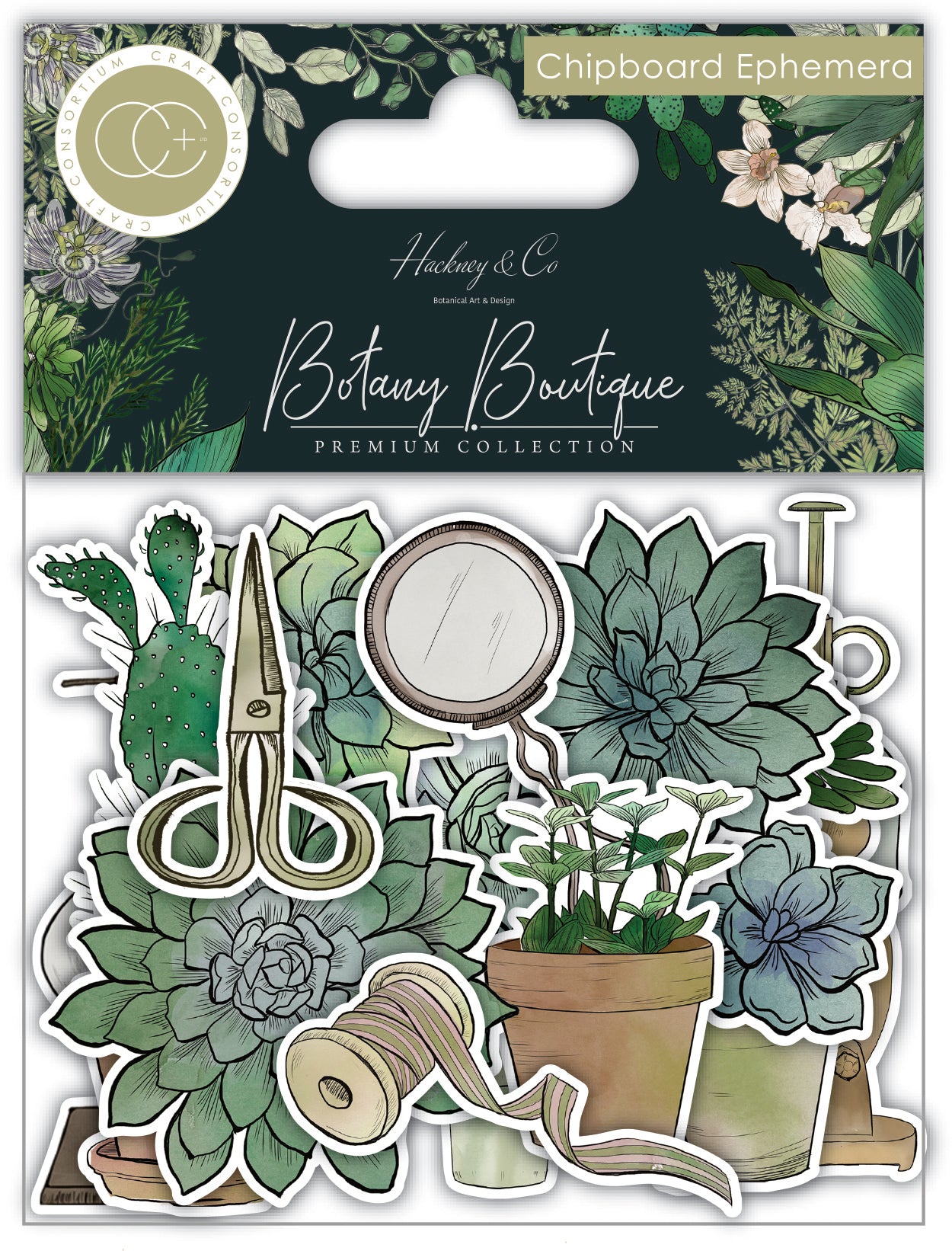 Craft Consortium 'Botany Boutique' Chipboard Ephemera