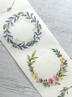 Delicate Floral Washi Tape stickers **100cm sample loop**