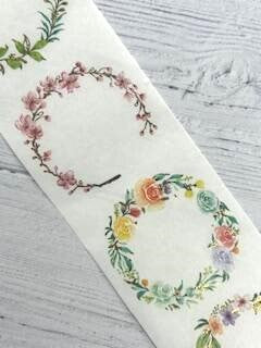 Delicate Floral Washi Tape stickers **100cm sample loop**