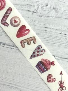 Heart  to Heart Washi Tape stickers 3 **100cm sample loop**