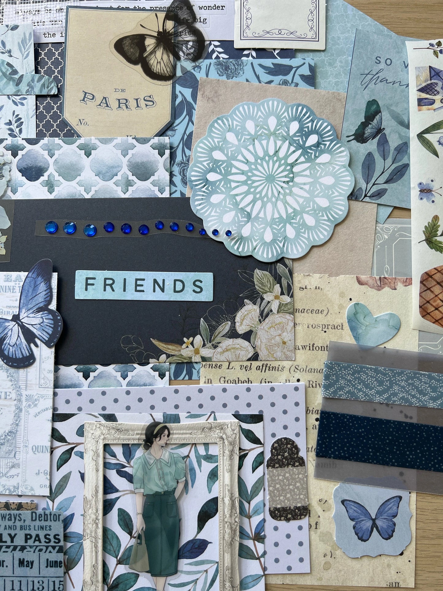 True Blue Ready made craft bundle for scrapbook, journal and card making