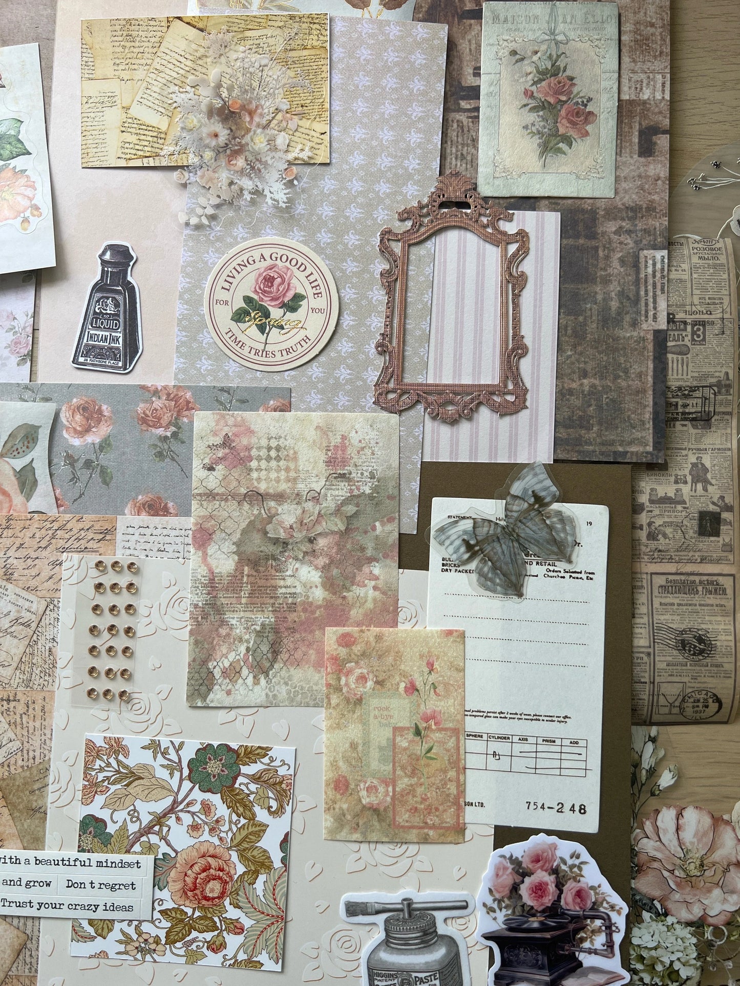 Vintage Ready made craft packs for scrapbook, journal and card making projects.