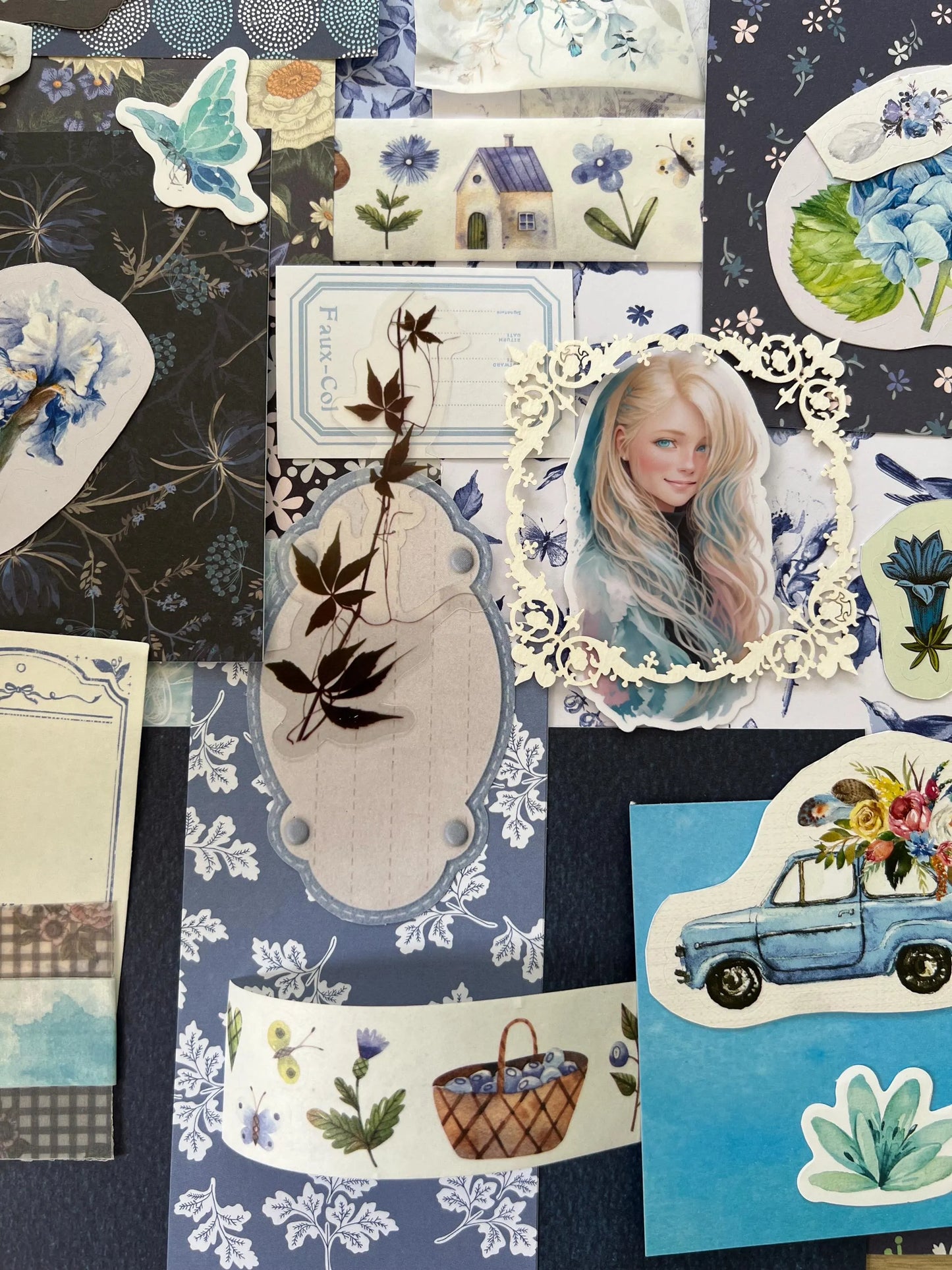 True Blue Ready made craft bundle for scrapbook, journal and card making