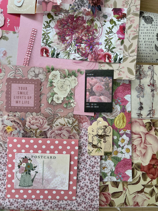 Blossom pink paper pack for scrapbooking, journals and card making.