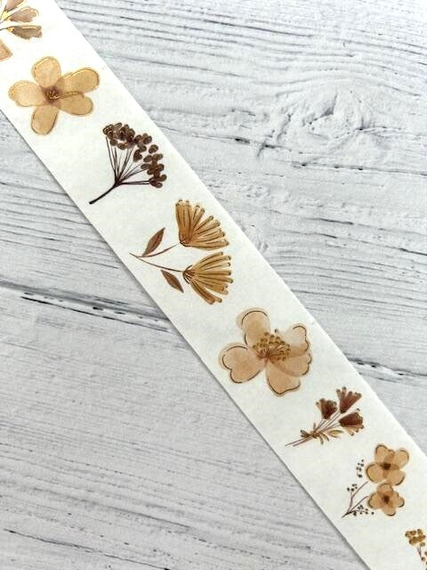 Misty Flower washi tape stickers 3 **100cm sample loop**