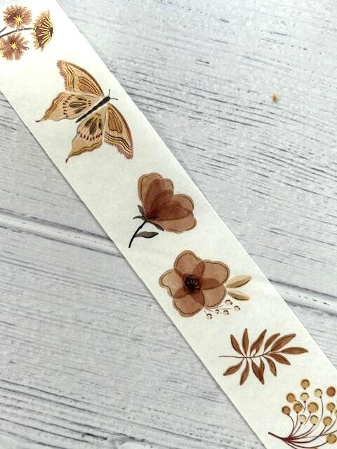 Misty Flower Washi Tape Stickers 4 **100cm sample loop**