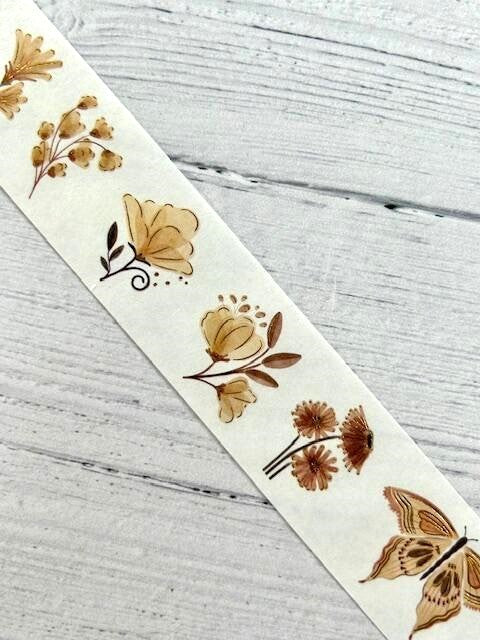 Misty Flower Washi Tape Stickers 4 **100cm sample loop**