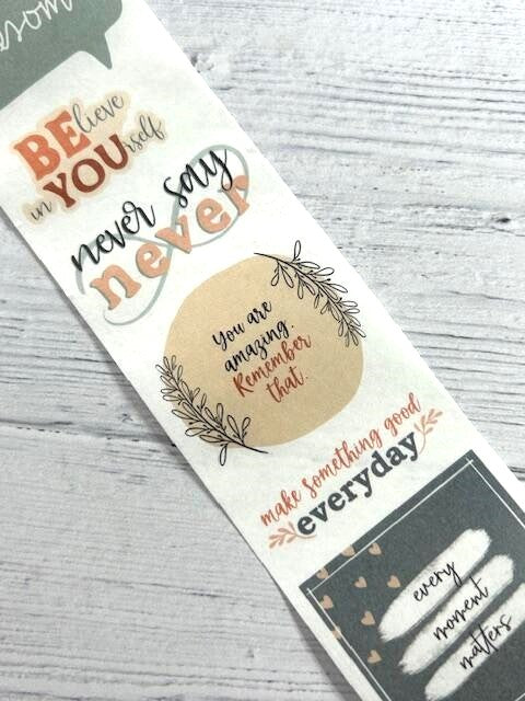 Motivational Washi Tape stickers **100cm sample loop**