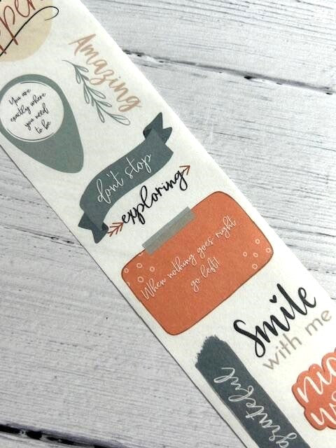 Motivational Washi Tape stickers **100cm sample loop**