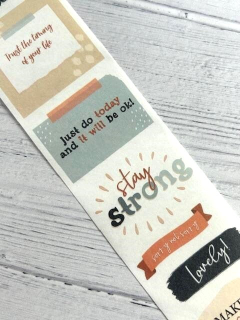 Motivational Washi Tape stickers **100cm sample loop**