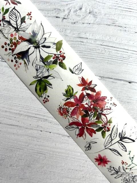 Poinsettia Washi Tape **100cm sample loop**